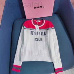 Women's Sweaters designer Shopkeeper Zhi Miao Jia Mu Correct Edition Early Spring Versatile Simple Colour Block Embroidery Net Red Knitted Sweater Bottom GZLV