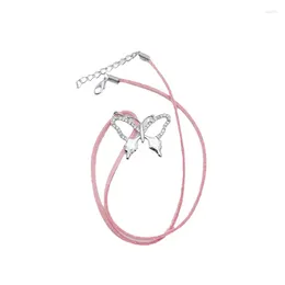 Neue Mode -Anhänger Halsketten Trendy Butterfly Chokers Verstellbares Seil Halskette Gold
