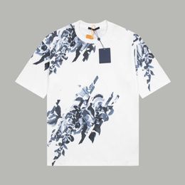 New Arrival Shirt Men 2024 Aurora Gradient Colour Printed Satin Shirt Flora Classic High-end Blouse Shirt White Tee Size XS-L FZ2403164