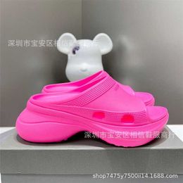 25% OFF Sports shoes 2024 High version Paris home thick sole fish mouth hole one line slippers new couple fashionable beach rubber for outdoor wear