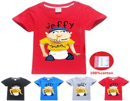 sml Jeffy printed kids tshirts 614T Kids Boys Cartoon Print 100 Cotton Tees shirts 115165cm Kids Designer Clothes Boys KSS3834882784