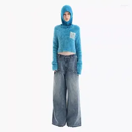 Women's Jeans American Vintage Blue Wide Leg Women Oversized High Street Korean Fashion Baggy Denim Trousers Grunge Y2k Female Hip Hop