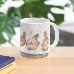 Mugs Watercolour Chickens Coffee Mug Large Pottery Cups Customs Thermal For