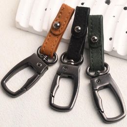 Keychains PU Leather Handmade Keyring Business Men DIY Car Keychain Metal Key Holder Organiser Charms Bag Pendants Chains Accessories