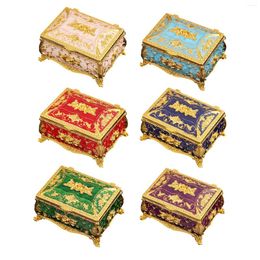 Jewelry Pouches Trinket Box Enameled Case Treasure Chest Keepsake Gift Storage For Ear Studs