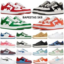 Sandálias 2023 Mens Running Shoes Lows Sk8 Stas Designer Camo Preto Branco Verde Vermelho Laranja Camuflagem Mulheres Sneaker Dad