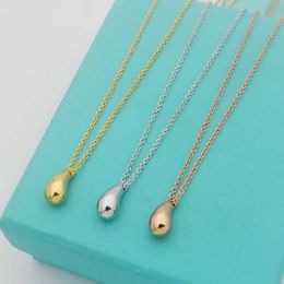 Designer tiffay and co Bull Horn Temperament Water Drop Necklace Womens Fashion Elegance Simplicity collarbone Chain Creative Art Jewellery Trend