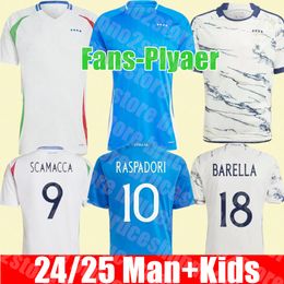 Brand new 2024 2025 Italy Soccer Jerseys BAGGIO Italia VERRATTI CHIESA Raspadori Pellegrini 24 25 maglie da calcio TOTTI football Shirt BARELLA MALDINI BONUCCI kids