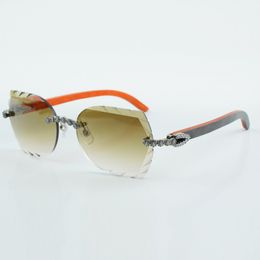 new product bouquet classics diamond and cut sunglasses 8300817 with natural orange wood arms size 60-18-135 mm