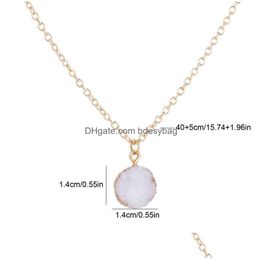 Pendant Necklaces Handmade Gold Plated Resin Pendant Necklaces Jewellery With Chain For Women Girl Party Club Fashion Accessories Drop D Dhu9P