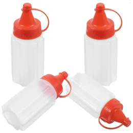 Dinnerware Sets 4 Pcs Squeeze Sauce Bottle Mustard Squeezing Squeezable Condiment Container Bottles Storage Household Olive Oil Portable
