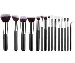 Professional 15pcs Black Makeup brushes Set Powder Foundation Eyeshadow Blush Brush Soft Synthetic Hair Cosmetic Make Up Beauty To6183833