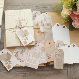 Party Decoration Big Size16pcs Paper Tags Flower And Letter Design Packaging Gift Scrapbooking Craft DIY