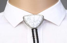 Bolo tie for man women Handmade Western Art Indian Alloy Necktie Triangle naturel stone 2010283780879
