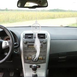 Decorative Figurines Dream Catcher Car Pendant Lucky Ornament Feather Mini Pure White Romantic Interior Accessories