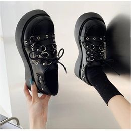 Dress Shoes Lolita Women's 2024 All-match Thick-soled Fashion Metal Decoration Thick Bottom Temperament Round Head Basic