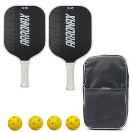 Glass Carbon Fibre Pickleball Paddle Set 13mm Racquet Pickle Ball Racket Professional Lead Tape Cover Outdoor Training Sports 240313