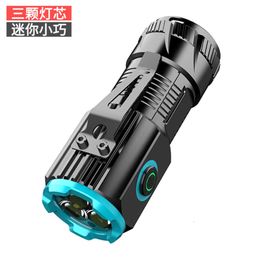 LED Aluminium Alloy Small USB Intelligent Rechargeable Mini Zoom Strong Light Portable Home Outdoor Flashlight 326912