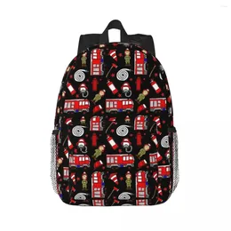 Backpack Fireman Firefighter Pattern Backpacks Boys Girls Bookbag Casual Students School Bags Travel Rucksack Shoulder Bag Large Capacity