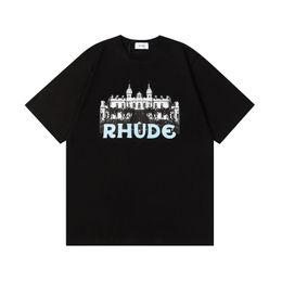Designer Shirts Summer Mens T-Shirts Womens Rhudes Designers For Men tops Letter polos Embroidery tshirts high quality Clothing Short Sleeved tshirt Large Tees MM1O