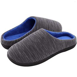 Slippers Cotton Autumn And Winter Thick Sole Plush Men's Women's Memory Sponge TPR Coral Velvet Slipper