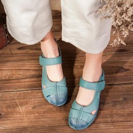 Casual Shoes XIHAHA Summer Woman Fashion Genuine Leather Ethnic Women Flats Leisure Females Slippers Luxury Designer Sandals Girls