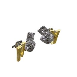 Charm Studs earrings include fashion orecchini Split Colour Diamond Monogram Earrings, meticulously crafted as a luxurious piece of jewellery for both men and women