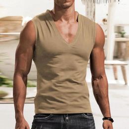 Men's Tank Tops Non-Fading Vest Top V-neck Casual Breathable Sleeveless T-Shirt Summer Men Costume Vacation Wearing