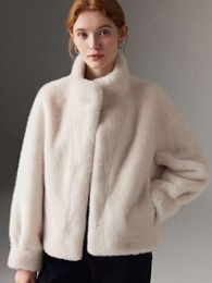 2024Autumn/Winter Women New Plush Jacket Faux Fur Coat Outerwear Mink Velvet Fabric O-Neck Chinese Style Off Season Discount