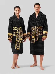Women's pure cotton embroidered pattern shawl collar, cotton soft and fluffy Pyjama designer, multi-color brand luxury retro bathrobe, unisex couple, four seasons