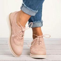 Boots Rubber Brogue Shoes Woman Platform Oxfords British Style Creepers CutOuts Flat Casual Women Shoes Lace Up Footwear 5 Colours