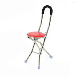 Camp Furniture Crutch Stool Four-Legged Multi-Functional Chair For The Elderly Non-Slip Walker Can Sit 0n Cane