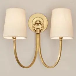 Wall Lamp Brass Light With Flex Shade Modern Bedside Black Lighting Bathroom Mirror Sconce