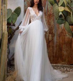 2021 designer fashion women039s Mesh lace Vneck sexy open back sleeve wedding dress for women1683595