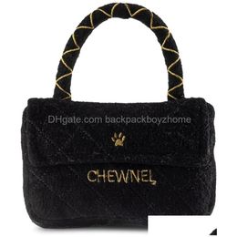 Dog Toys & Chews Designer Dog Toys Diggin Designs Runway Pup Collection Unique Squeaky Parody P Haute Couture Purses Handbags For Smal Dhmof