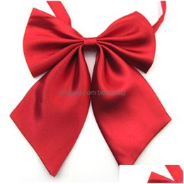 Bow Ties Women Girl Solid Color Large Bow Ties For Bank El Dress Suit Shirts Decor Fashion Accessories Drop Delivery Fashion Accessor Dhddk