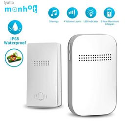 Doorbells Wireless outdoor doorbell waterproof battery free self powered kit home and dynamic ring ringtoneH240316