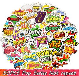 50PCS Popular Pop Style Text Stickers Internet Language Decals Toys for Teens LOL Stickers Gadgets Gift to DIY Laptop Bike Ska8469584