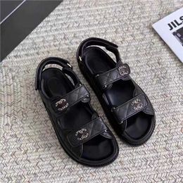 23% OFF Sports shoes 2024 Summer Fragrant Style Velcro Sandals Womens Casual Thick Sole French High end Roman Flat Bottom Beach Shoes