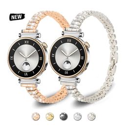 18mm Luxury Diamond Strap For Watch GT 4 41mm Womens Stainless Steel Band For GT 4 41MM Metal Bracelet Accessories 240311