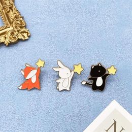 Brooches Gift Boys Alloy Clothes Accessories Girls Women Brooch Korean Style Badge Enamel Picking Stars Animal