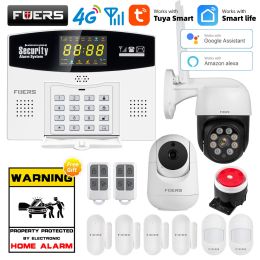 Intercom Fuers Tuya Smart Wifi 4g Gsm Alarm System Burglar Alarm 433mhz Wireless Wired Zone Link to Alexa Google Motion Sensor Ip Camera