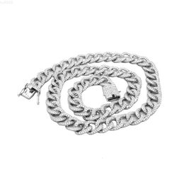 Hip Hop Sterling Silver Miami Ice Out Cuban Link Chain Hip Hop Men Necklace