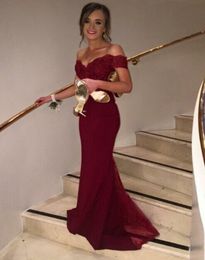 Maroon Burgundy Off Shoulder Prom Dress Mermaid Long Special Occasion Dress Formal Evening Party Dress Plus Size Cheap4164208