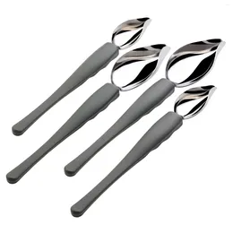 Spoons 4pcs Chef Stainless Steel Chocolate Spoon Precision Drawing Decorating Culinary Scoop For Decorative Plates Dish Sauce Cake