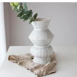 Vases Geometric Irregular Ceramic Vase Modern Dried Flower Arrangement Accessories Nordic Living Room Home Decoration