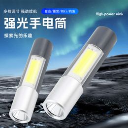 Huwei Strong Light Long Range Portable Multi Functional Outdoor COB Emergency Power Bank Mini Flashlight With Side Lights 992631