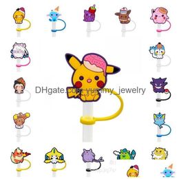 Drinking Sts 22Colors Baby Girl Game Yellow Elf Sile St Toppers Accessories Er Charms Reusable Splash Proof Dust Plug Decorative 8Mm D Otn3S