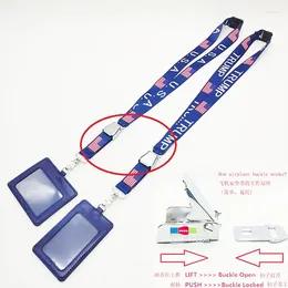 Bag USA BIDEN TRUMP American Flag Lanyards Sports Mobile Phone Keychain Strap ID Card Badge Holder DIY Hang Rope Keyring Gift