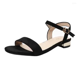 Casual Shoes Plus Size 33-43 For Women Summer Fashion Sandals Low Heels Elegant Open Toe Non-slip Soft Sole Sandalias De Mujer